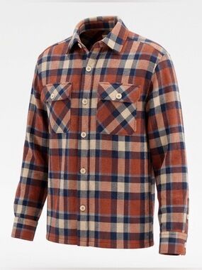 Faherty Surf Flannel Shirt Women XS oversized jacket Organic Cotton Plaid Boxy